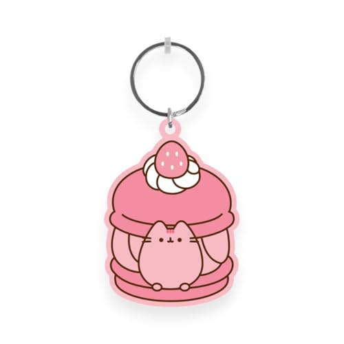 Pusheen Macaron Rubber Keychain Portachiavi