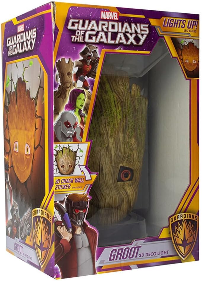 Marvel 3d Led Light Baby Groot Face Lampada Da Muro