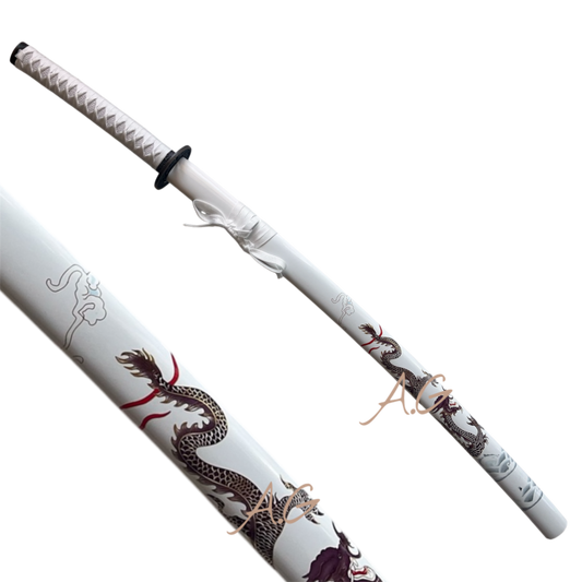 Katana Fantasy Classica Giapponese Dragone Bianca