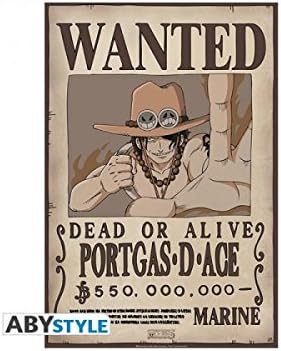 One Piece Poster Wanted Ace 52x35 Cm