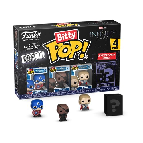 Marvel Infinity Saga Bitty Pop 4 Pack Cap America, Nick Fury, Thor + Mystery