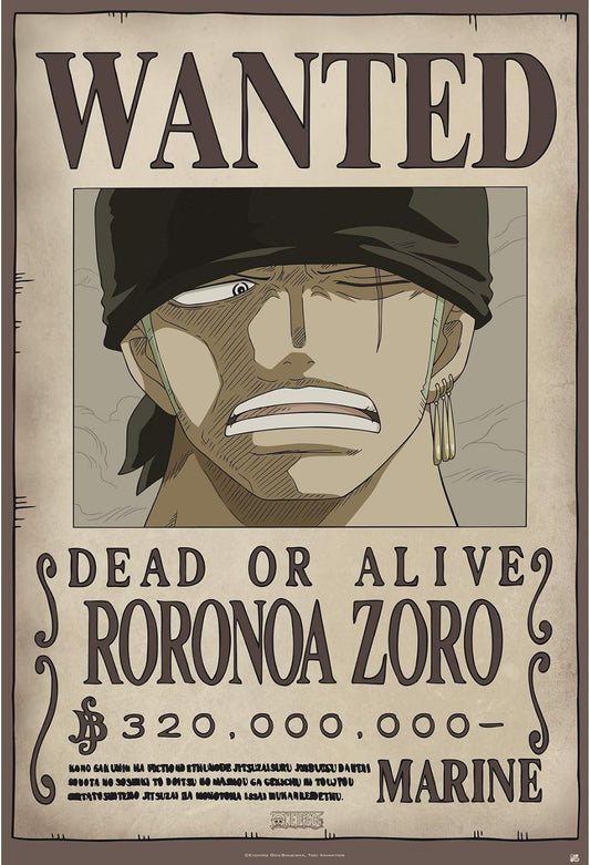 One Piece Wanted Zoro New Poster 91 X 61 Cm