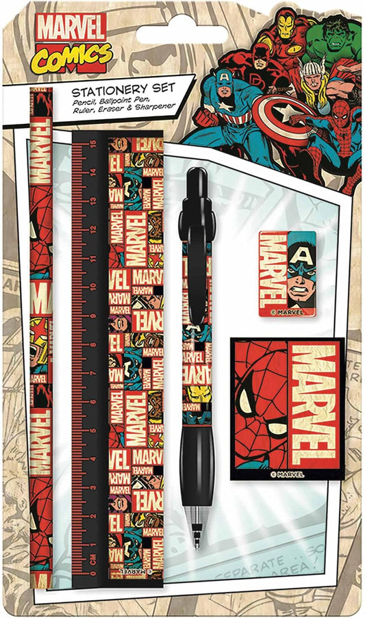 Marvel Block Logo Standard Stationery Set Set Da Scuola