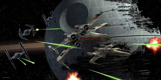 Star Wars Tie Fighter Vs X-Wing Tempered Glass Poster